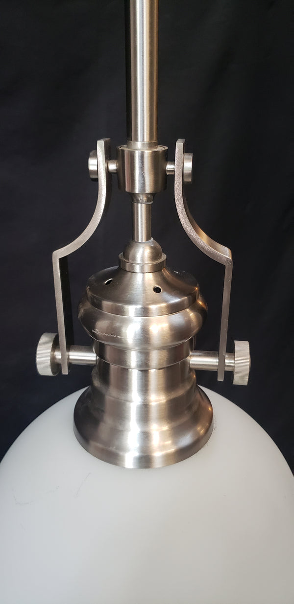 Industrial Flush Mount Pendant Light w/ Chrome Trim  46 1/2" x 12" GS00474
