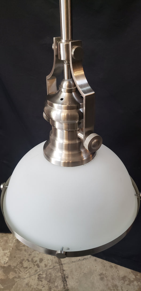 Industrial Flush Mount Pendant Light w/ Chrome Trim  46 1/2" x 12" GS00474