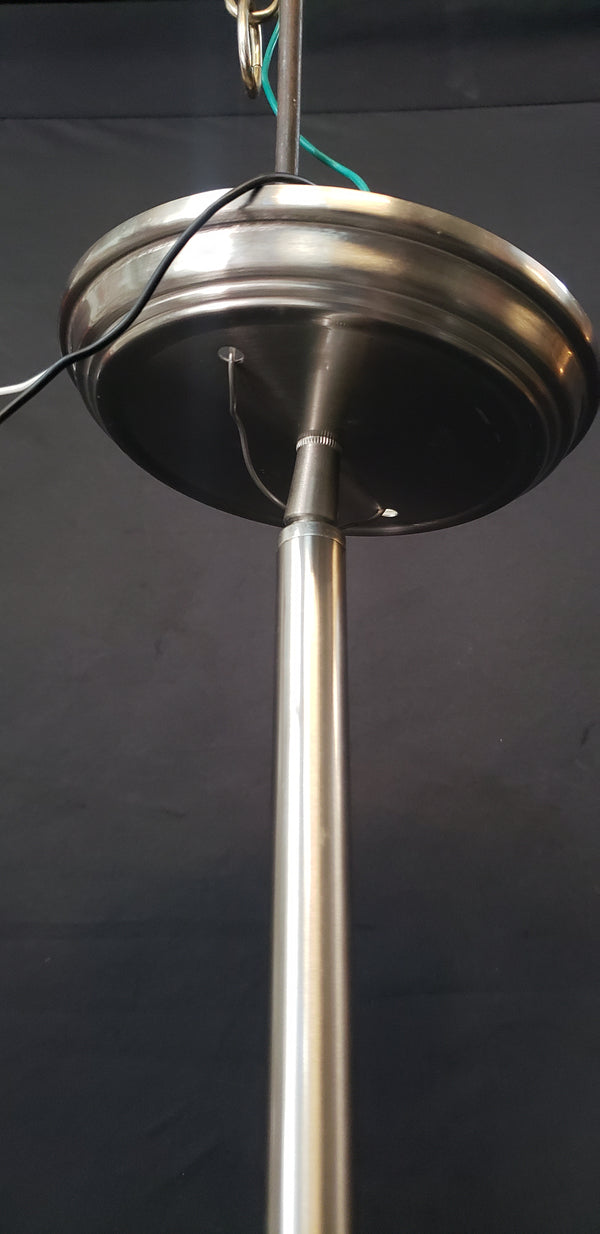 Industrial Flush Mount Pendant Light w/ Chrome Trim  46 1/2" x 12" GS00474