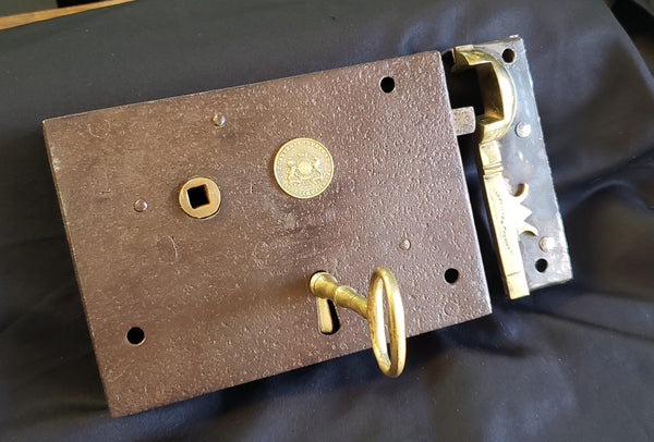 Restored Right Side Carpenter & Tiledsley Lock Set w/ Key 6" x 4 1/4" GS00481