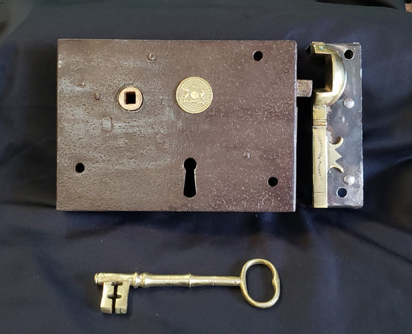 Restored Right Side Carpenter & Tiledsley Lock Set w/ Key 6" x 4 1/4" GS00481