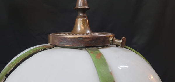 Restored Bronze & Slag Glass Gothic / Art Deco Flush Mount Ceiling Light GS00485