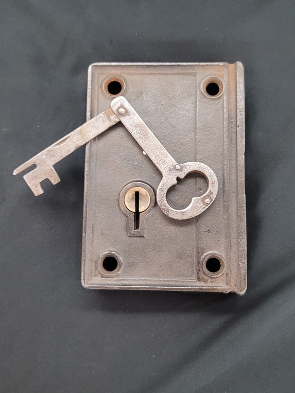 Right or Left Side Rim Lock Set w/ Keeper  & Folding Key 5 1/8" x 3 1/2" GS00487