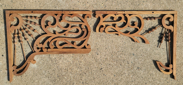 Victorian Two Piece Wooden Fretwork 24" Wide x 21" Tall GS00491