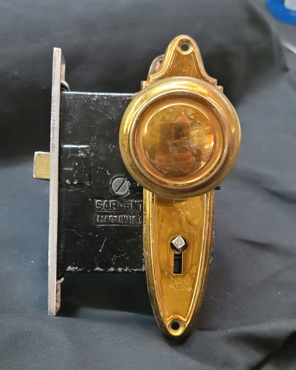 Brass & Chrome Mortice Lock Set w/ Privacy Thumb Turn GS00503