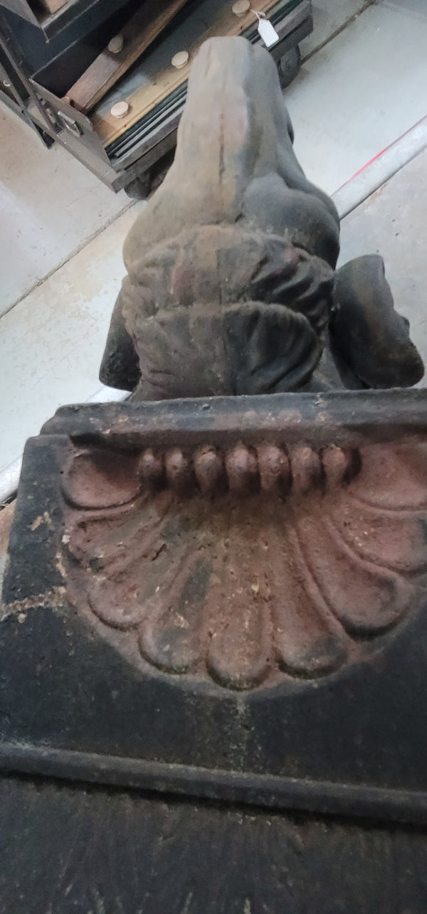 Rare Set of Ornate Cast Iron Rams Head Building Corbels 20" x 11 1/2" GS00576