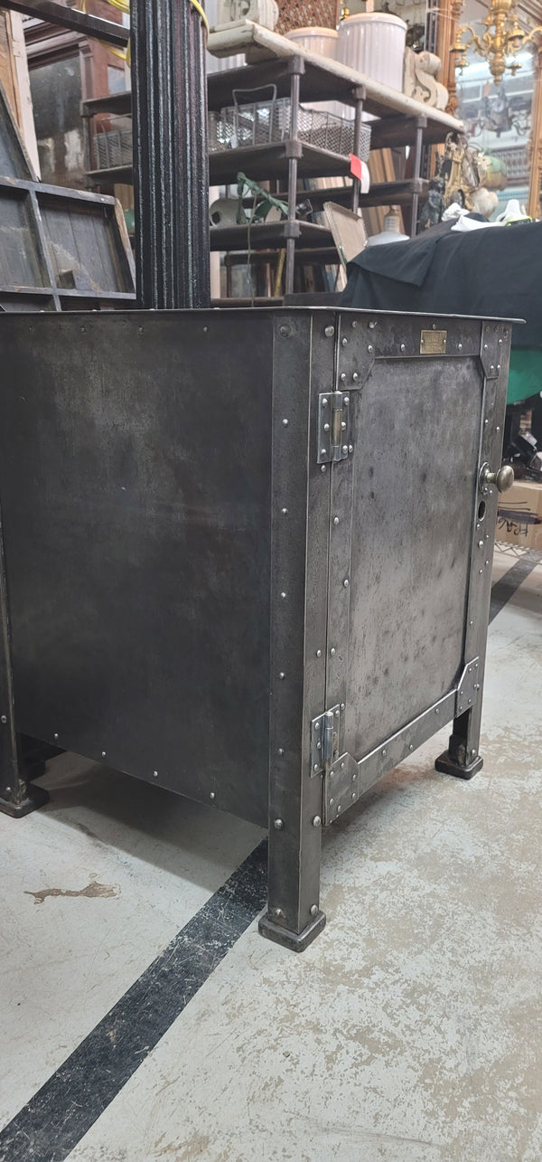 19th Century Reading PA Restored Industrial Hand-Riveted Machine Tool Cabinet GS00507