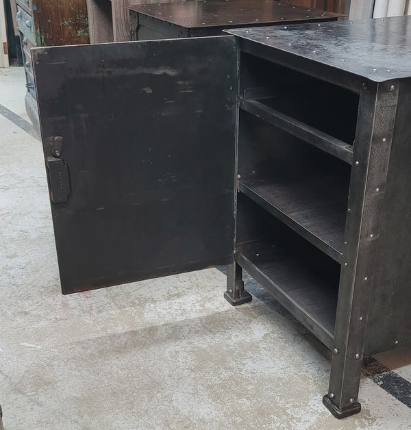 19th Century Reading PA Restored Industrial Hand-Riveted Machine Tool Cabinet GS00507