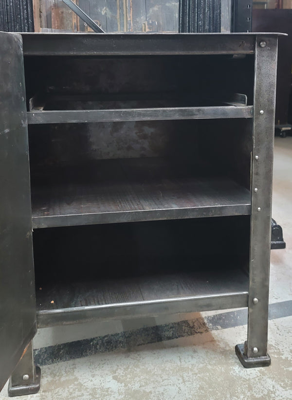 19th Century Reading PA Restored Industrial Hand-Riveted Machine Tool Cabinet GS00507