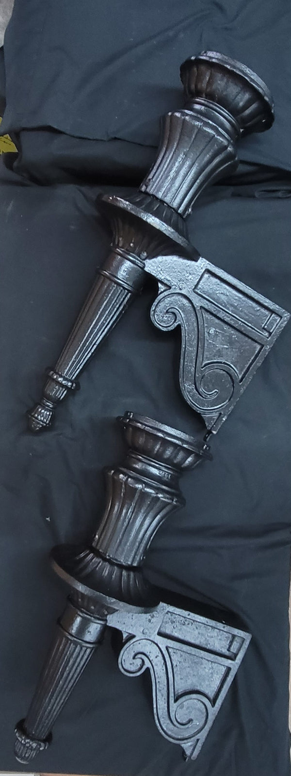 Pair of Huge Restored Cast Iron Sconces 30" x 17' x 9" GS00508
