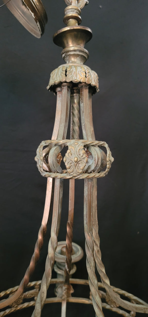Ornate Brass 5 Light Gothic Inspired Chandelier 34" T x 22" GS00509