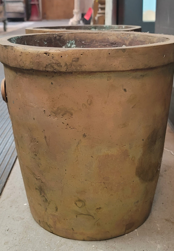 Pair of Custom Made Solid Bronze Heavy Weight Planters 12 1/4" x 12" GS00510