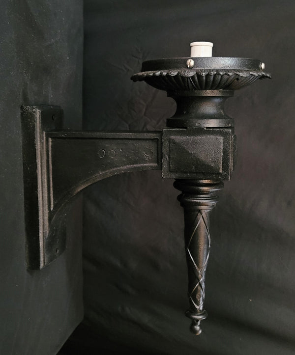 Large Restored Art Deco Cast Iron Sconce 23 1/2" x 10 1/2" GS00511