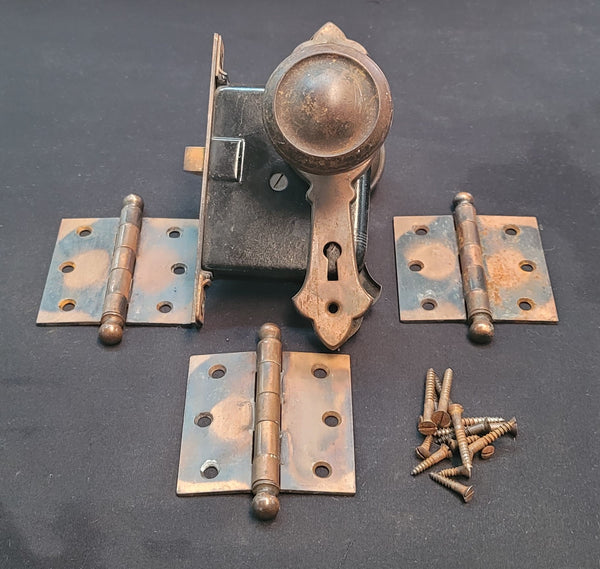 Mortice Lock Set w/ Backplates Knobs & Hinges GS00517
