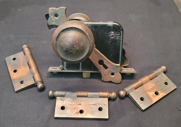 Mortice Lock Set w/ Backplates Knobs & Hinges GS00517
