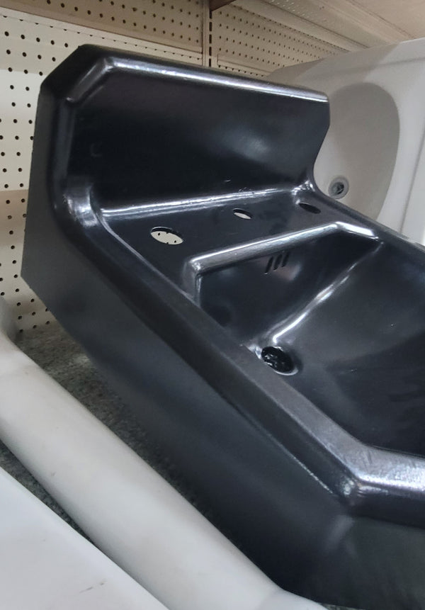 Restored Vintage Black Cast Iron Wall Mounted Sink 20" W x 18" D x 10" T GS00520