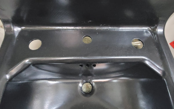 Restored Vintage Black Cast Iron Wall Mounted Sink 20" W x 18" D x 10" T GS00520