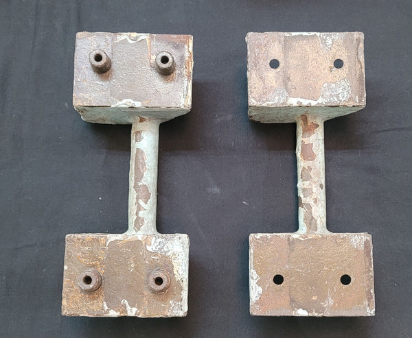 Late 1800's N.Y. Asylum Cast Iron Door Handle Pulls 7 1/2" x 3 1/8" GS00522