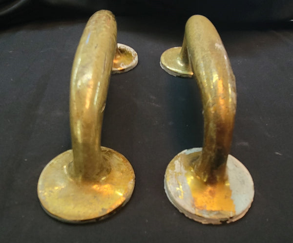 Pair of Vintage Solid Brass Door Handle Pulls 7 5/8" GS00523
