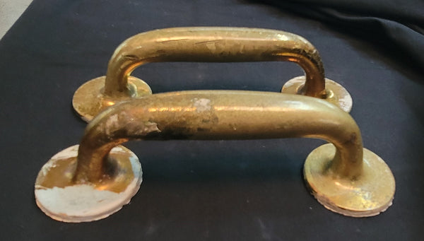 Pair of Vintage Solid Brass Door Handle Pulls 7 5/8" GS00523