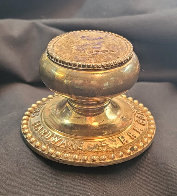 Rare Solid Brass Pin Cushion by P.F. Corbin Fine Builders Hardware GS00563