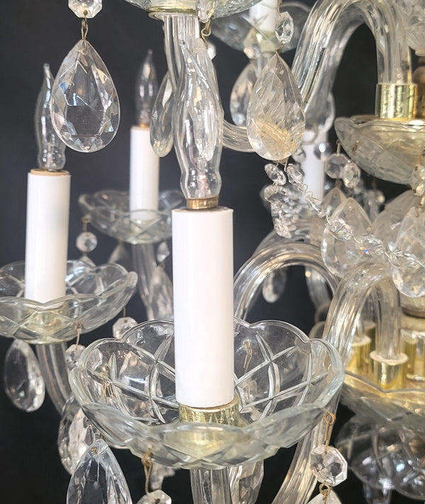 Ornate 12 Light  Two Tier Crystal Prism Chandelier 24" T x 24" W GS00562