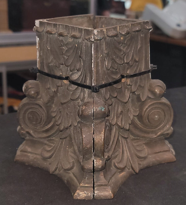 4 Piece Decorative Solid Bronze Column or Post Bracket 6" Sq. x 6 1/8" T GS00565
