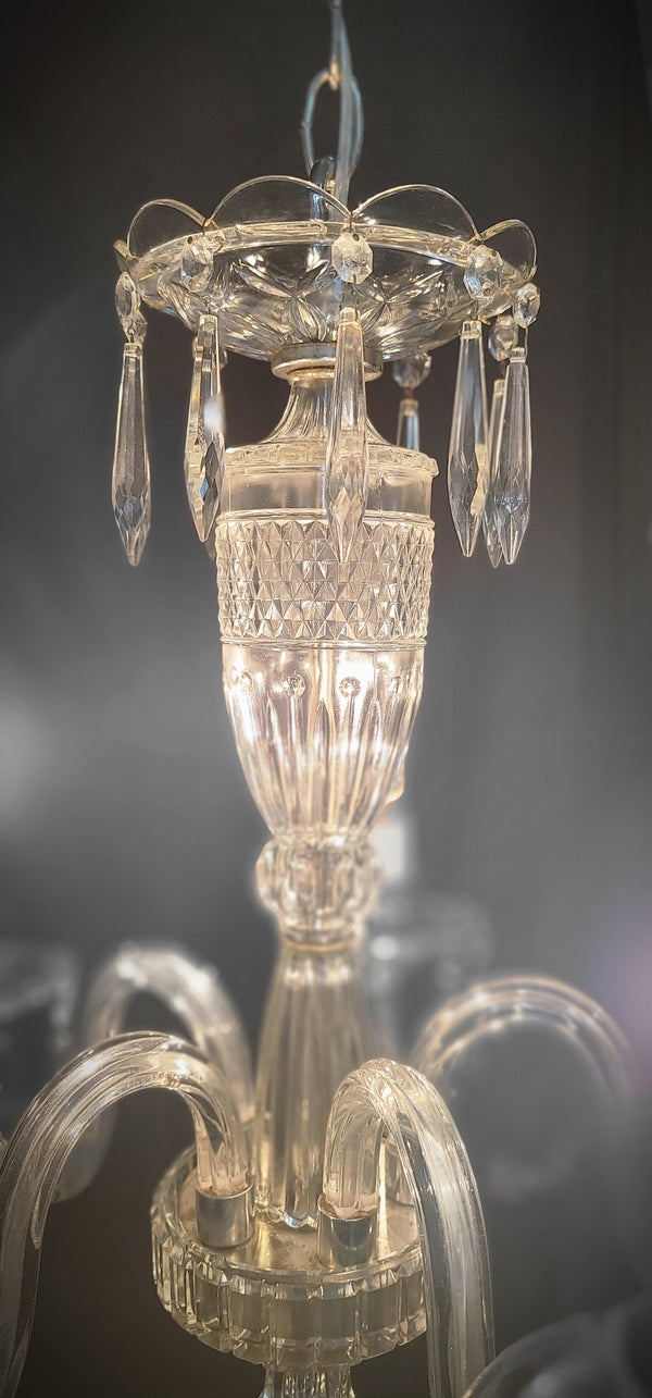 5 Light Crystal Chandelier w/ Diamond Pattern Center 21" x 23" GS00578