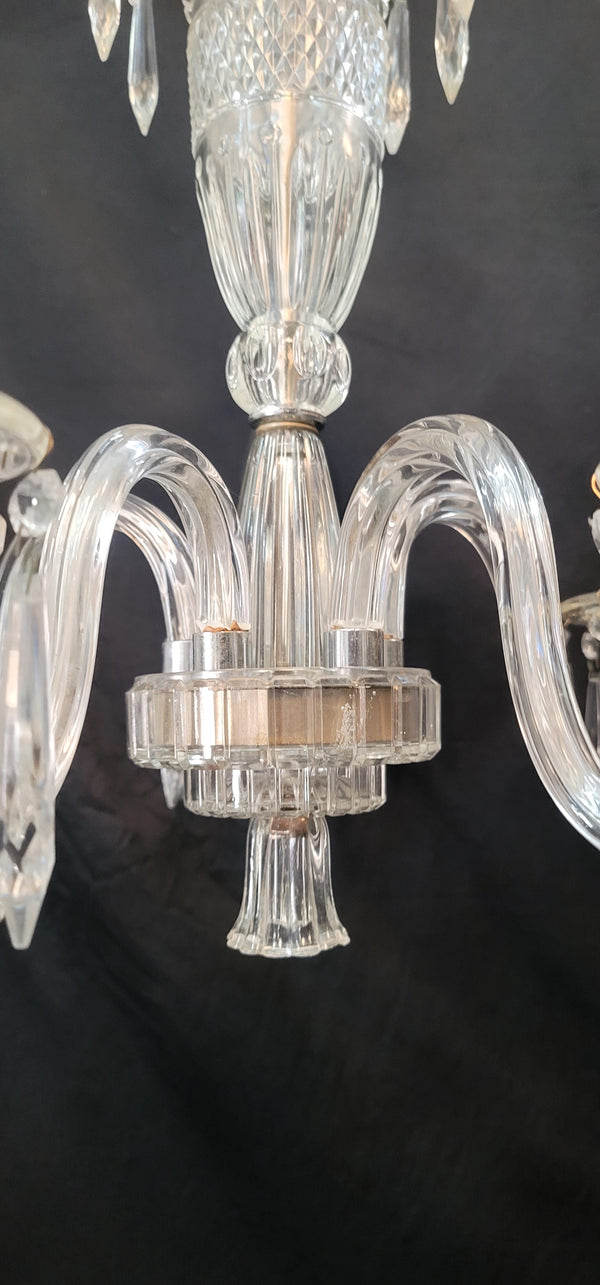 5 Light Crystal Chandelier w/ Diamond Pattern Center 21" x 23" GS00578