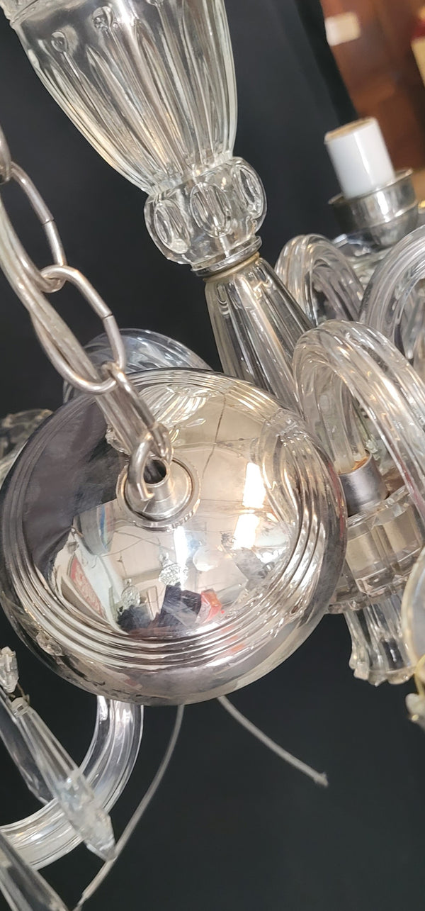 5 Light Crystal Chandelier w/ Diamond Pattern Center 21" x 23" GS00578