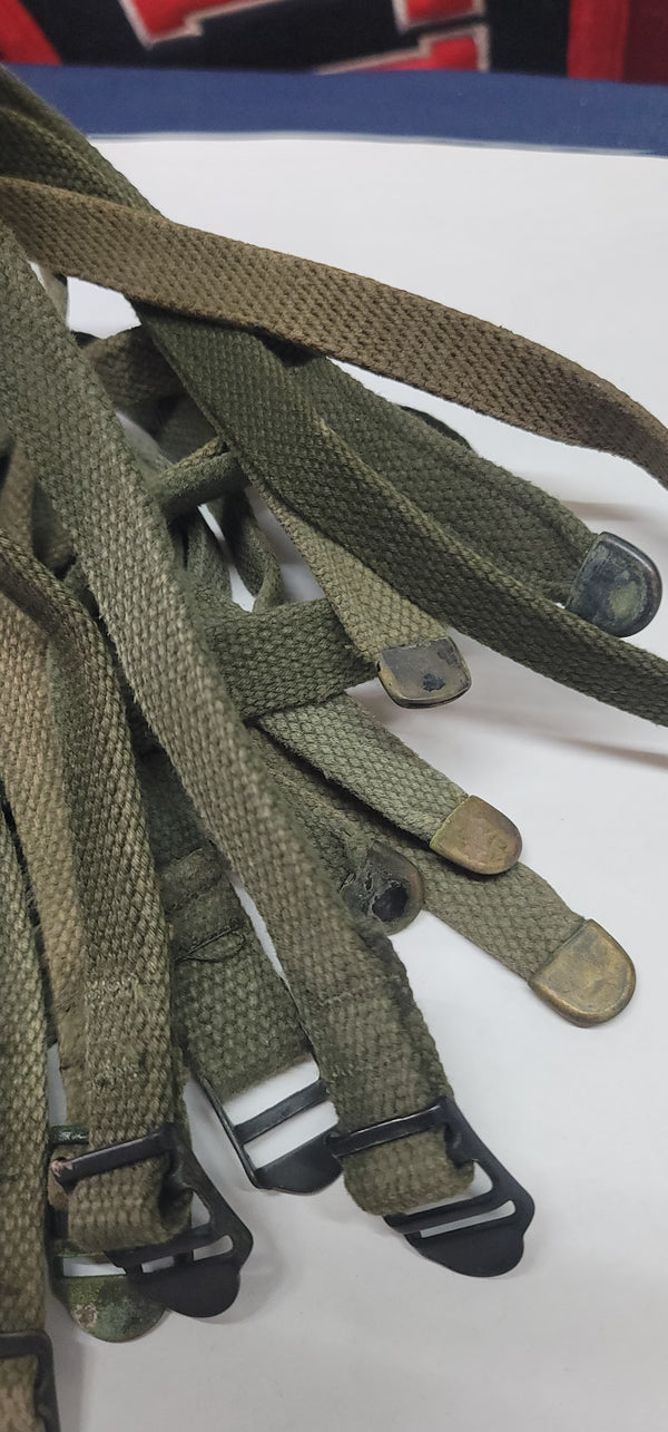 Set of 10 WWII M1941 Bed Roll Equipment Straps GS00672
