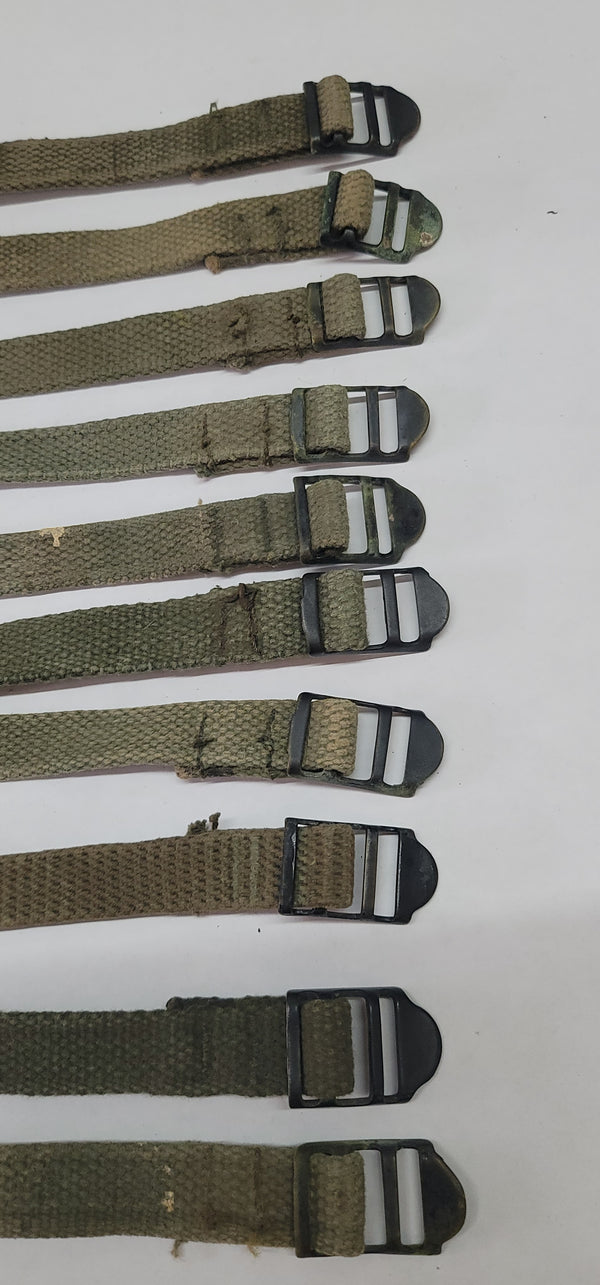 Set of 10 WWII M1941 Bed Roll Equipment Straps GS00672
