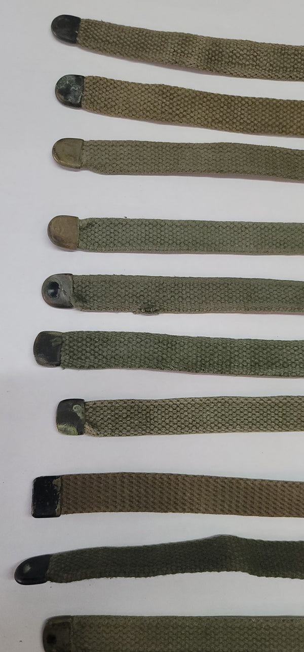 Set of 10 WWII M1941 Bed Roll Equipment Straps GS00672