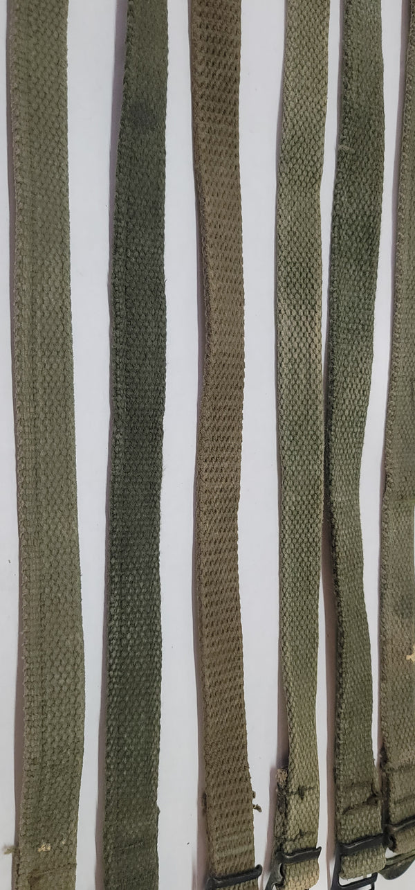 Set of 10 WWII M1941 Bed Roll Equipment Straps GS00672