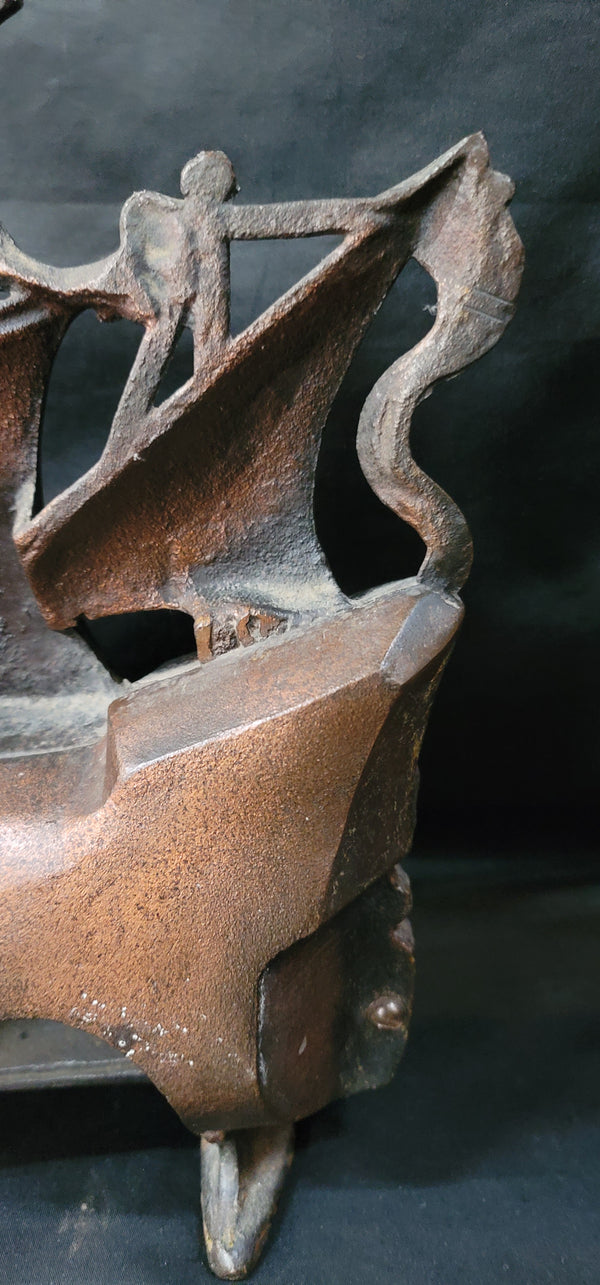 Vintage Cast Iron Galleon Sailing Ship Table Lamp 13" x 11" GS00872