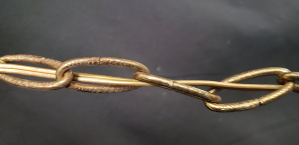 Hexagon Shaped 6 Light Ornate Brass & Glass Chandelier 19"x 17" GS00921