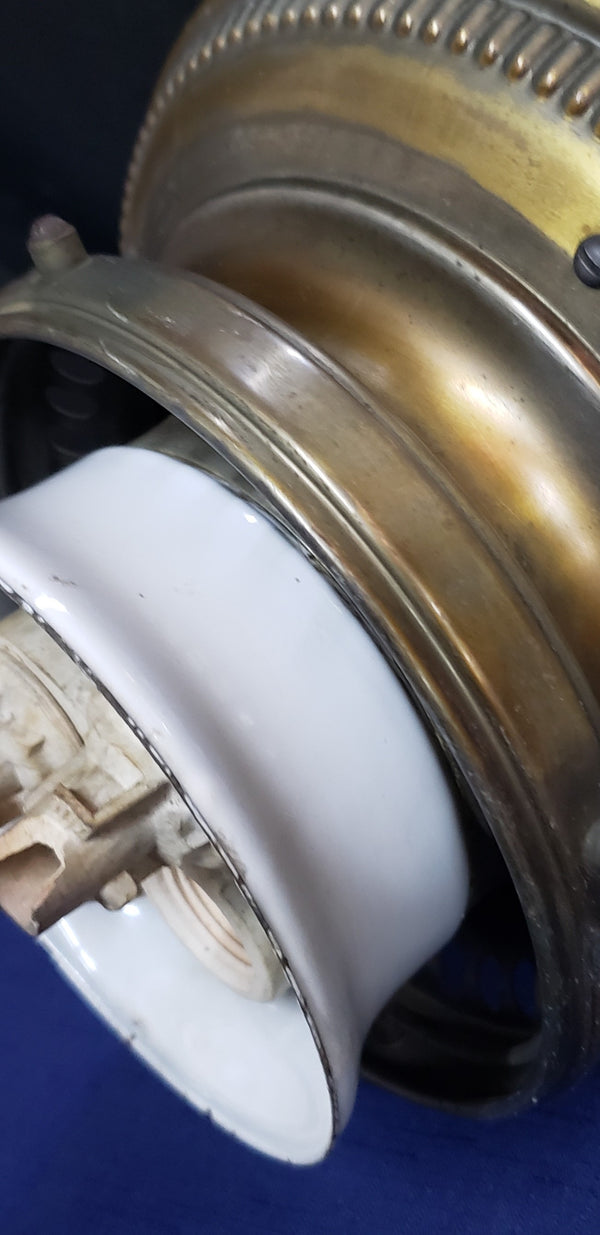 Rare Chartreuse Green Porcelain & Brass Humphrey ARC Gas Chandelier 28" GS00922