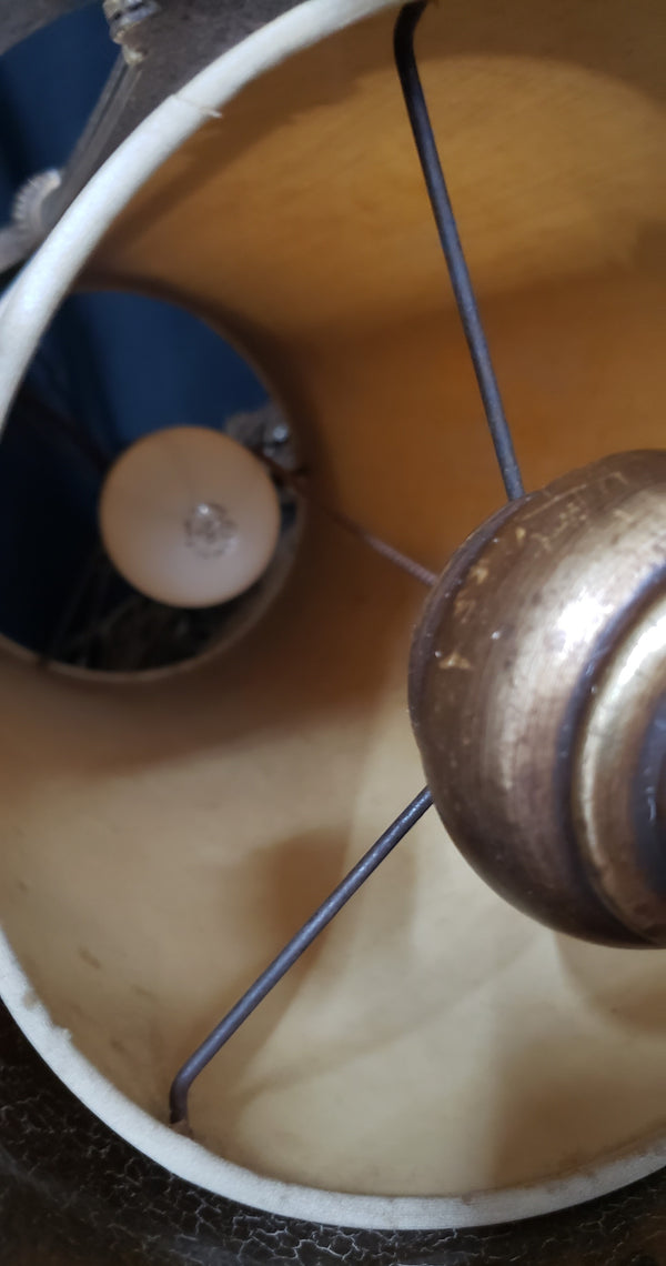 Vintage Cylinder Swag Pendant Light w/ Red Velvet Trim 24 1/2"x 9 1/2" GS00924