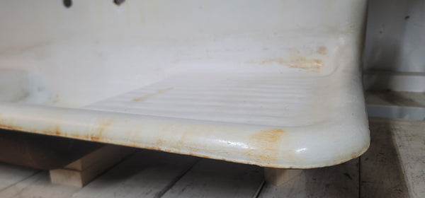 Cast Iron Farm Sink with Double Drain Boards & Tall Back Splash GS00566