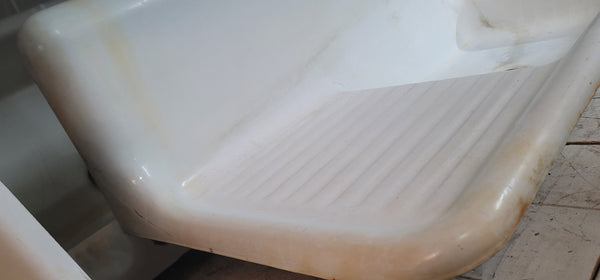 Cast Iron Farm Sink with Double Drain Boards & Tall Back Splash GS00566