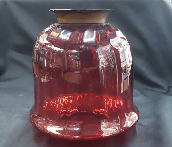 Victorian Cranberry Bell Shaped Glass Hanging Globe 8"x 8" GS00740