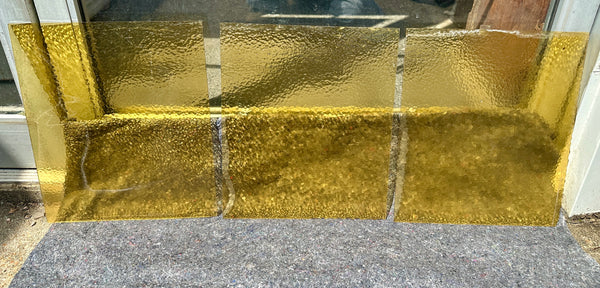Set of 3 Amber Pebble Glass Panes GA20375