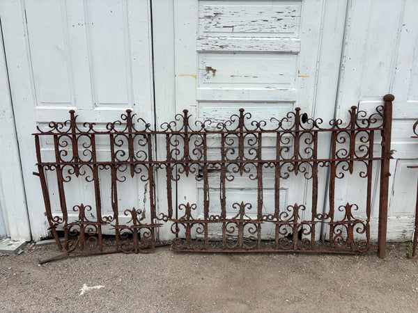 18.5 Feet of Decorative Wrought Iron Fence Panels GA21221