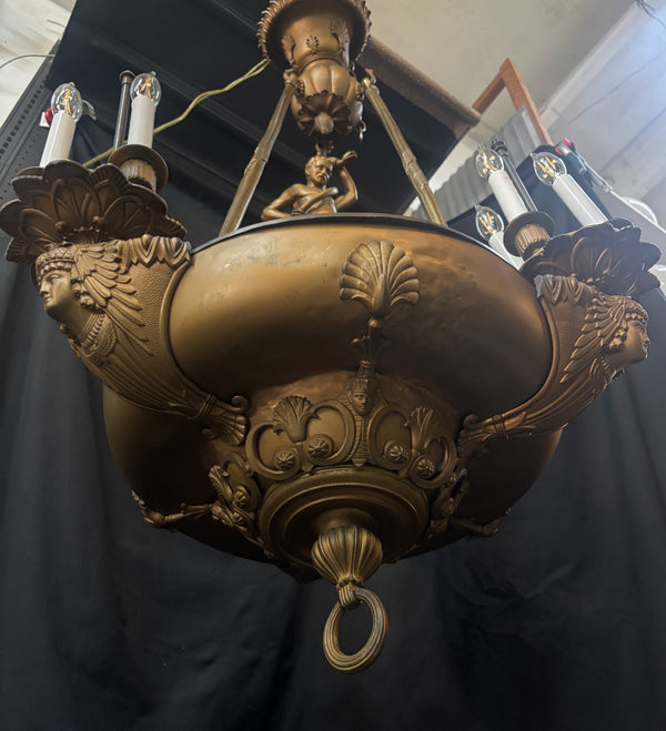 Brass Coated 9-Light Chandelier GA21270