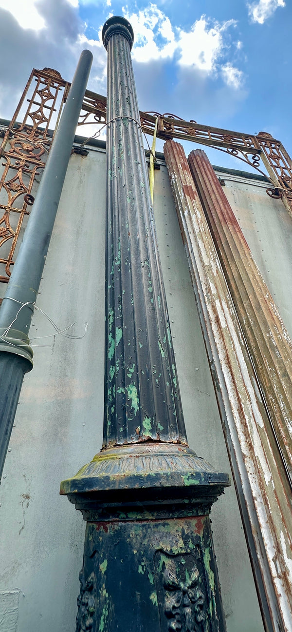 13 Ft Victorian Fluted Cast Iron Street Light Post GA20289