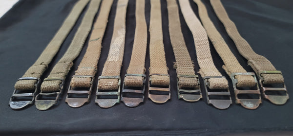 Set Of 10 WWII U.S. Marine M1941 Bed Roll Equipment Straps GS01084