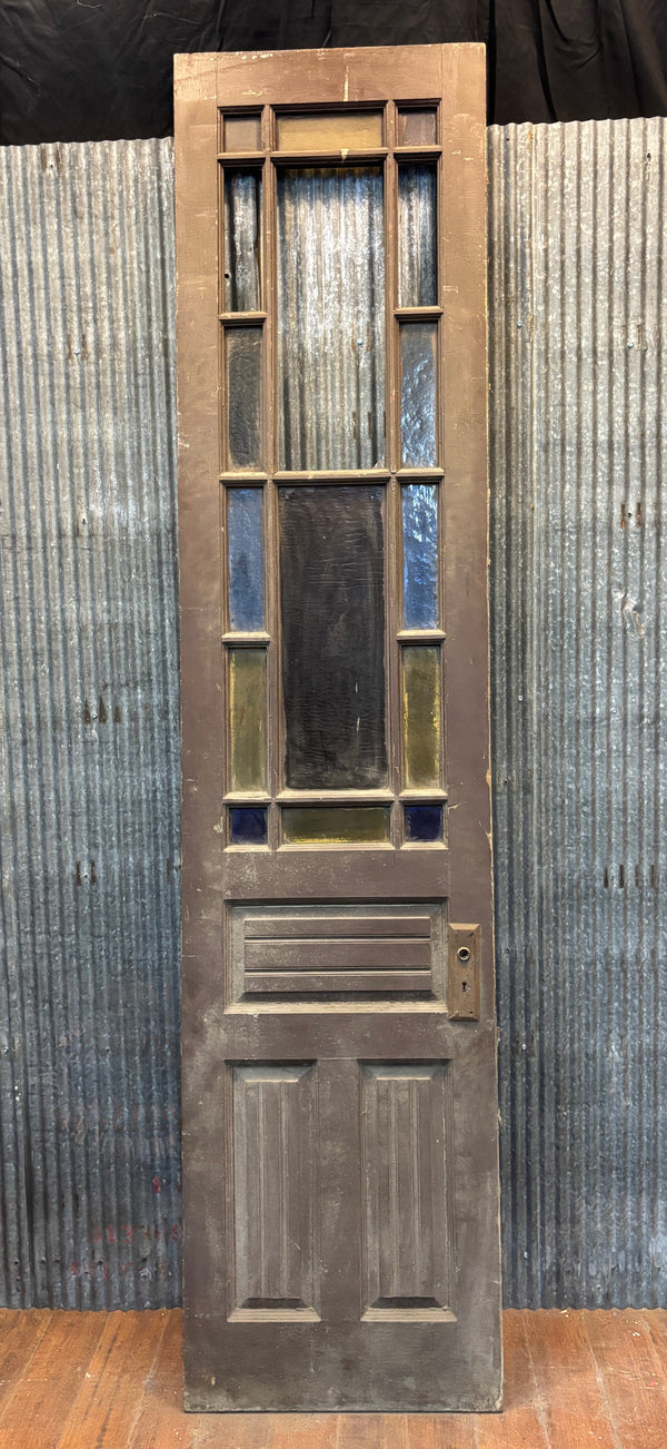 Multi-Pane Wooden Door with Stained Glass GA21547