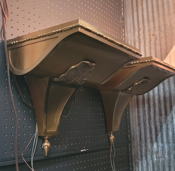 1898 Rambusch NY Art Deco Bronze & Brass 14 1/2" T x 15 3/8" W Sconces GS00889