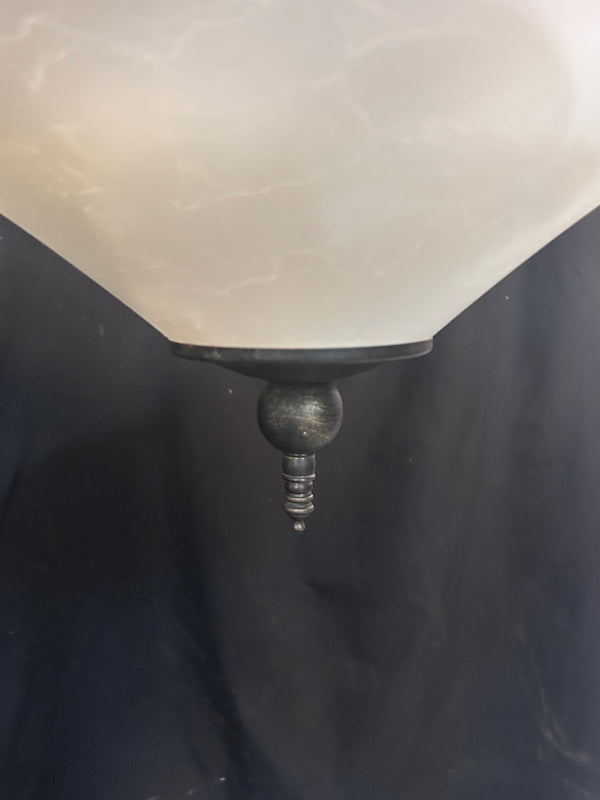 4 Light Metal and Brass Chandelier 26"x23.5" GS010955
