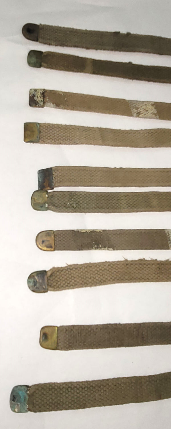 Set of 10 WWII M1941 Bed Roll Equipment Straps GS00664